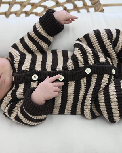 KNITTED ROMPER| TIRAMISU