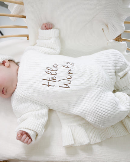 KNITTED ROMPER| MARSHMALLOW