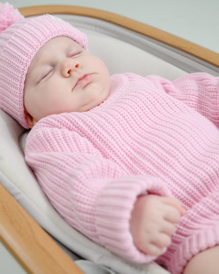 CHUNKY KNIT ROMPER | BALLERINA PINK
