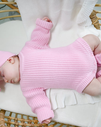 CHUNKY KNIT ROMPER | BALLERINA PINK
