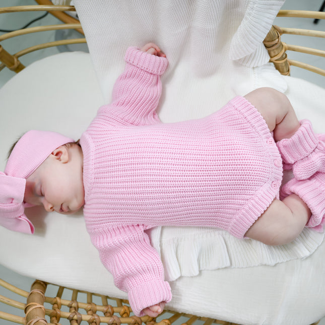 CHUNKY KNIT ROMPER | BALLERINA PINK
