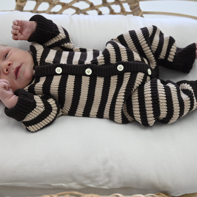 KNITTED ROMPER| TIRAMISU