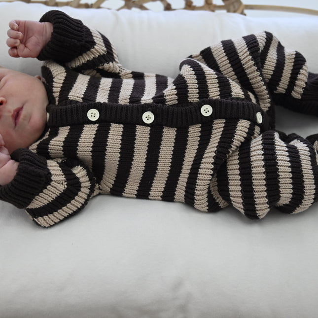 KNITTED ROMPER| TIRAMISU