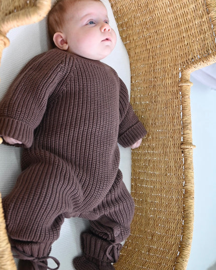 KNITTED ROMPER| MOCHA