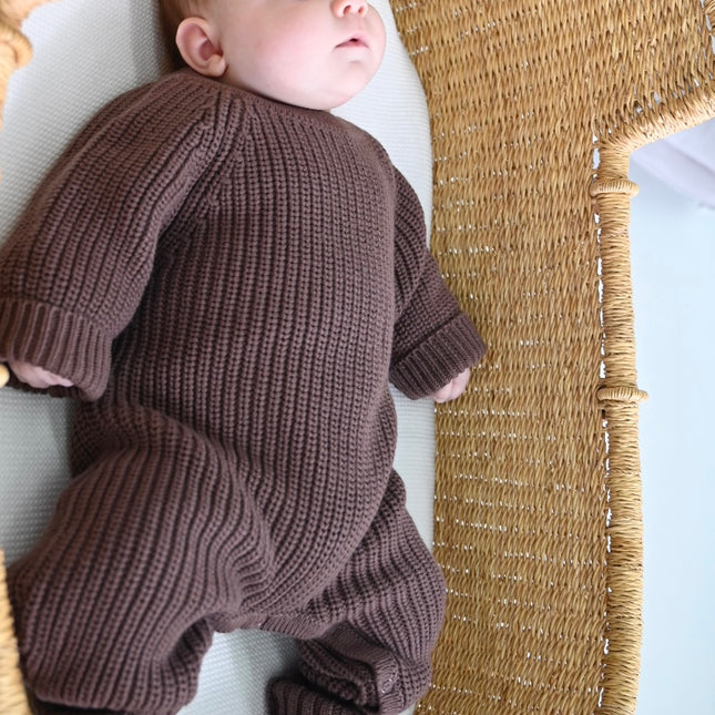 KNITTED ROMPER| MOCHA