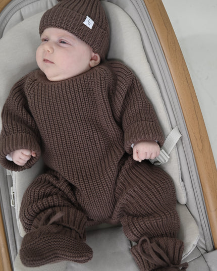KNITTED ROMPER| MOCHA
