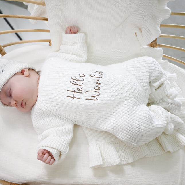 KNITTED ROMPER| MARSHMALLOW