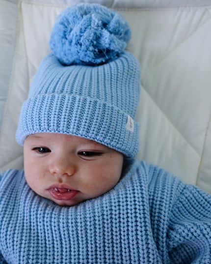 KNITTED BEANIE| AZURE