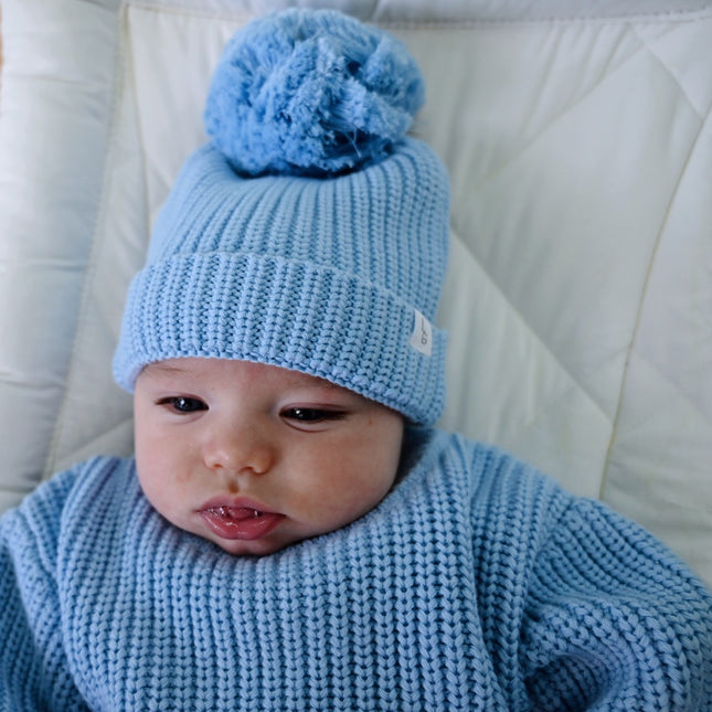 KNITTED BEANIE| AZURE
