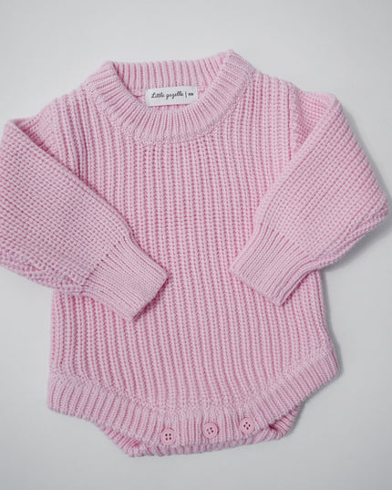 CHUNKY KNIT ROMPER | BALLERINA PINK