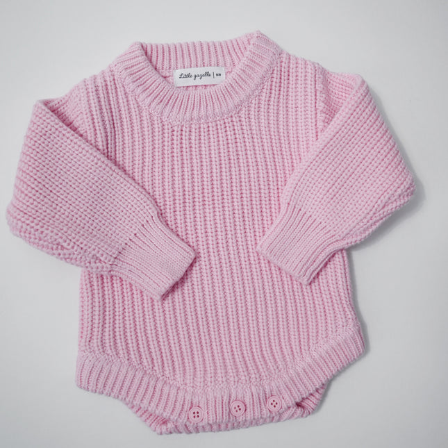 CHUNKY KNIT ROMPER | BALLERINA PINK