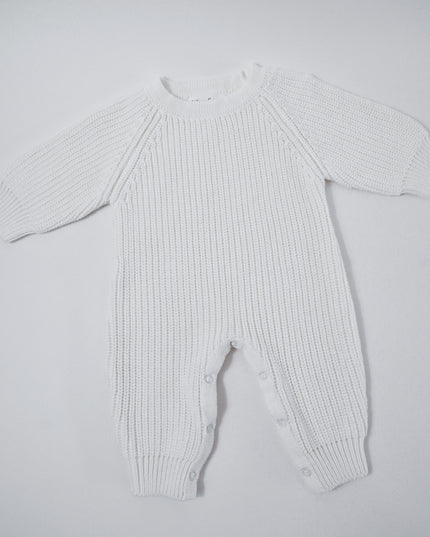 KNITTED ROMPER| MARSHMALLOW